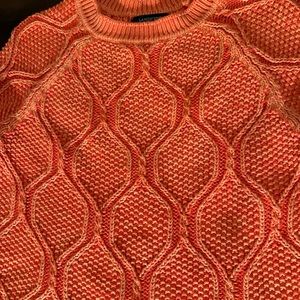 Orange sweater lands end sz med